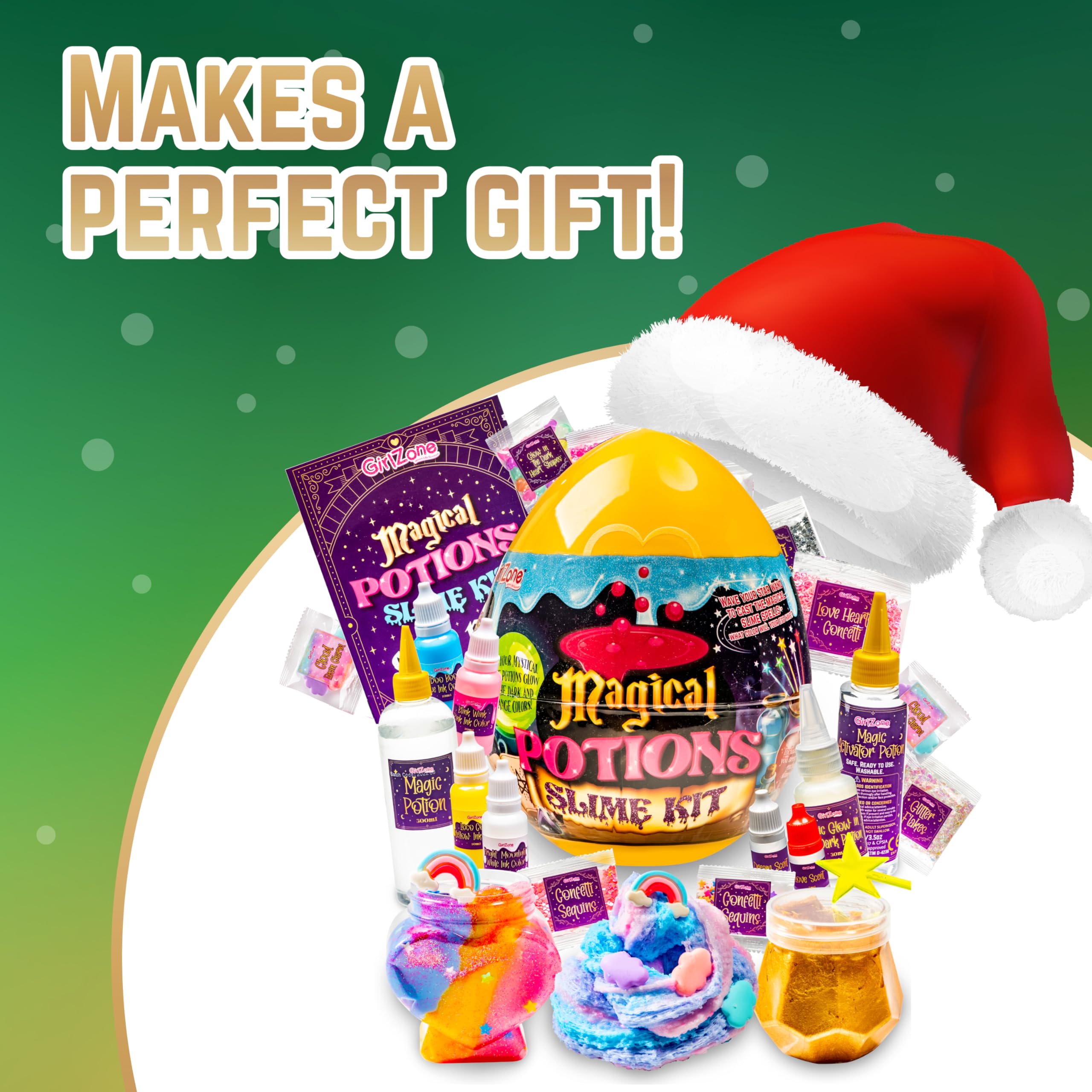 GirlZone confetti and gold dust accents enrich slime creativity.