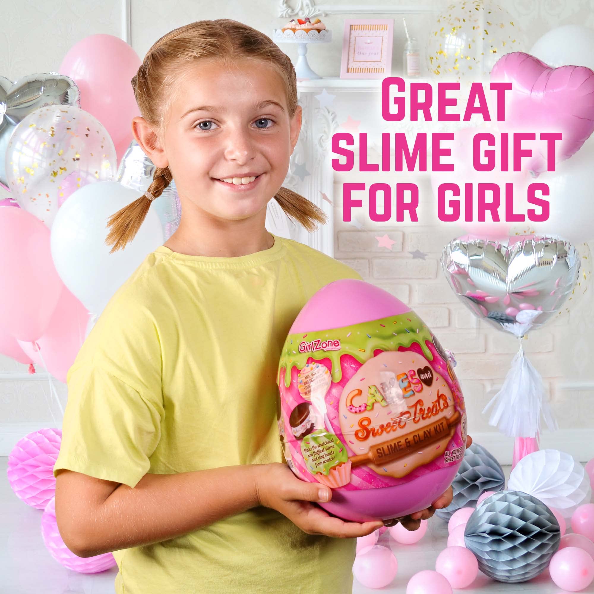 GirlZone colorful slime kit in holiday packaging for gifting to kids.