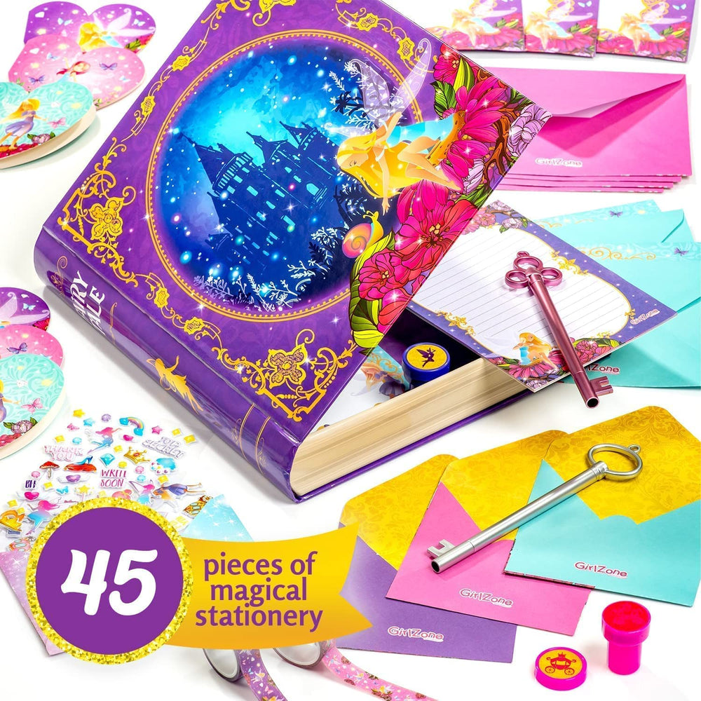 Colorful fairy notepaper inspires imaginative writing and storytelling