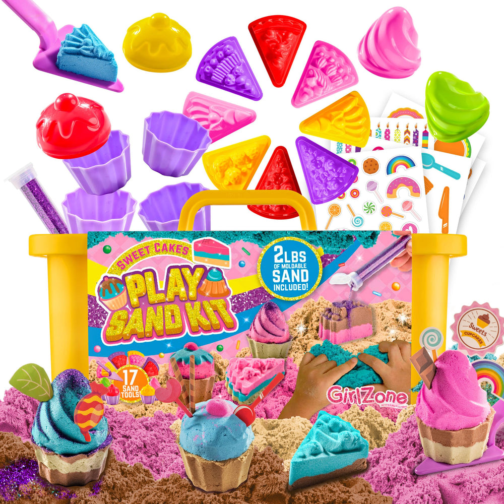 GirlZone sand art kit in sweet cakes style for imaginative play and tactile fun.