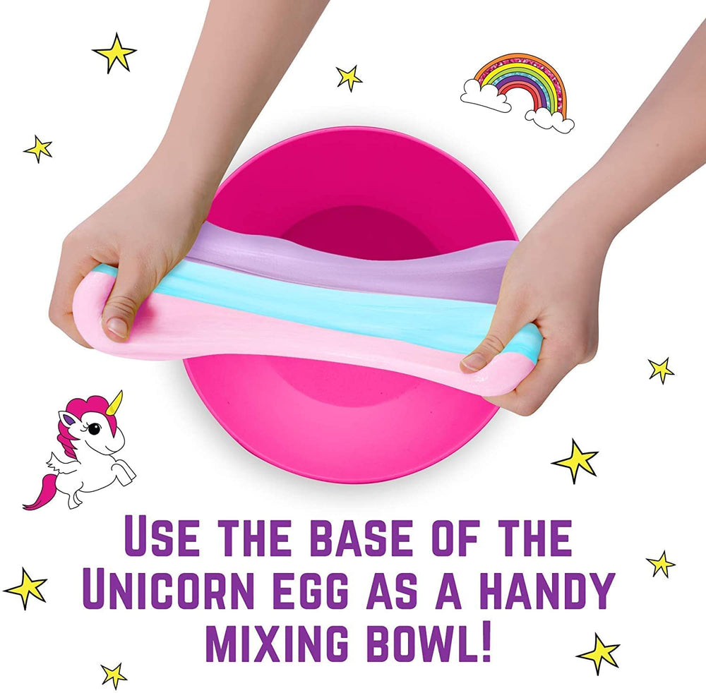 Close-up of glittery swirl from GirlZone Unicorn Egg Slime Kit sparks tactile crafting fun.