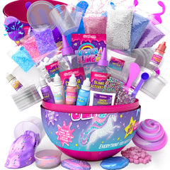 GirlZone Sparkly Unicorn Egg Surprise Slime Kit packaging invites creative play for kids.