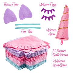 GirlZone Unicorn Snuggles tying process enabling simple no-sew construction