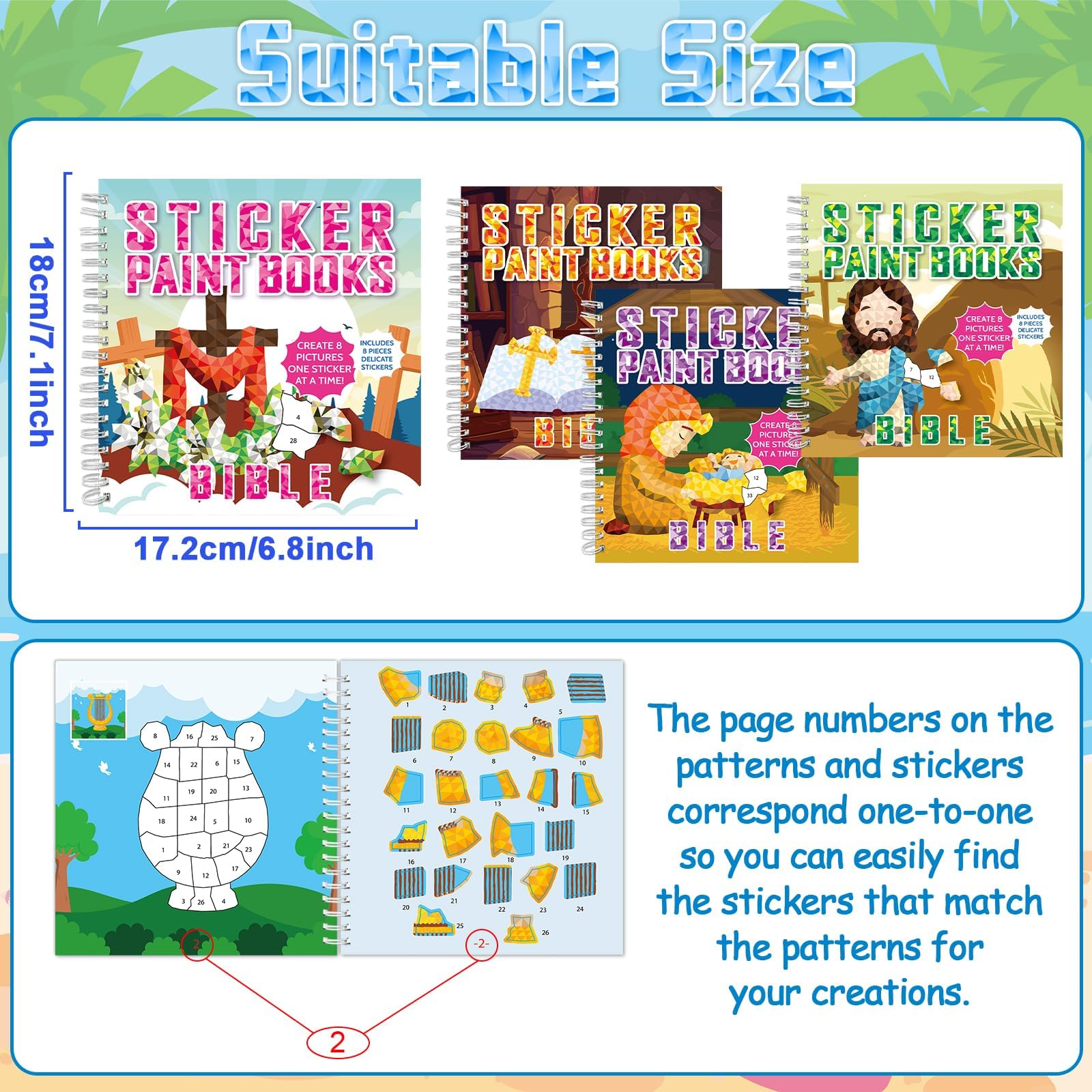 gisgfim Bible sticker book cross theme enables expressive art and thoughtful gift ideas