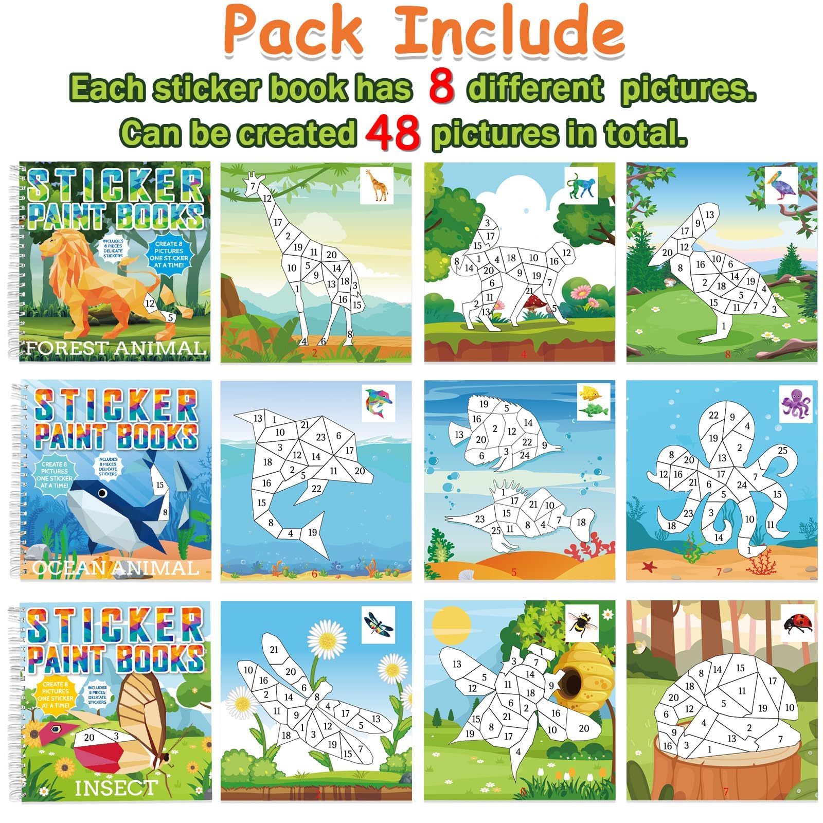 gisgfim paint by sticker marine animals book supports fine motor practice