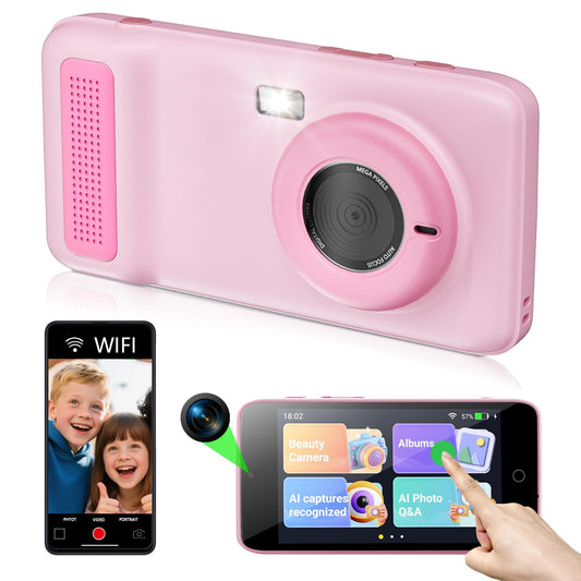 Gisotu AI Digital Camera front view with kid-friendly design for easy photos