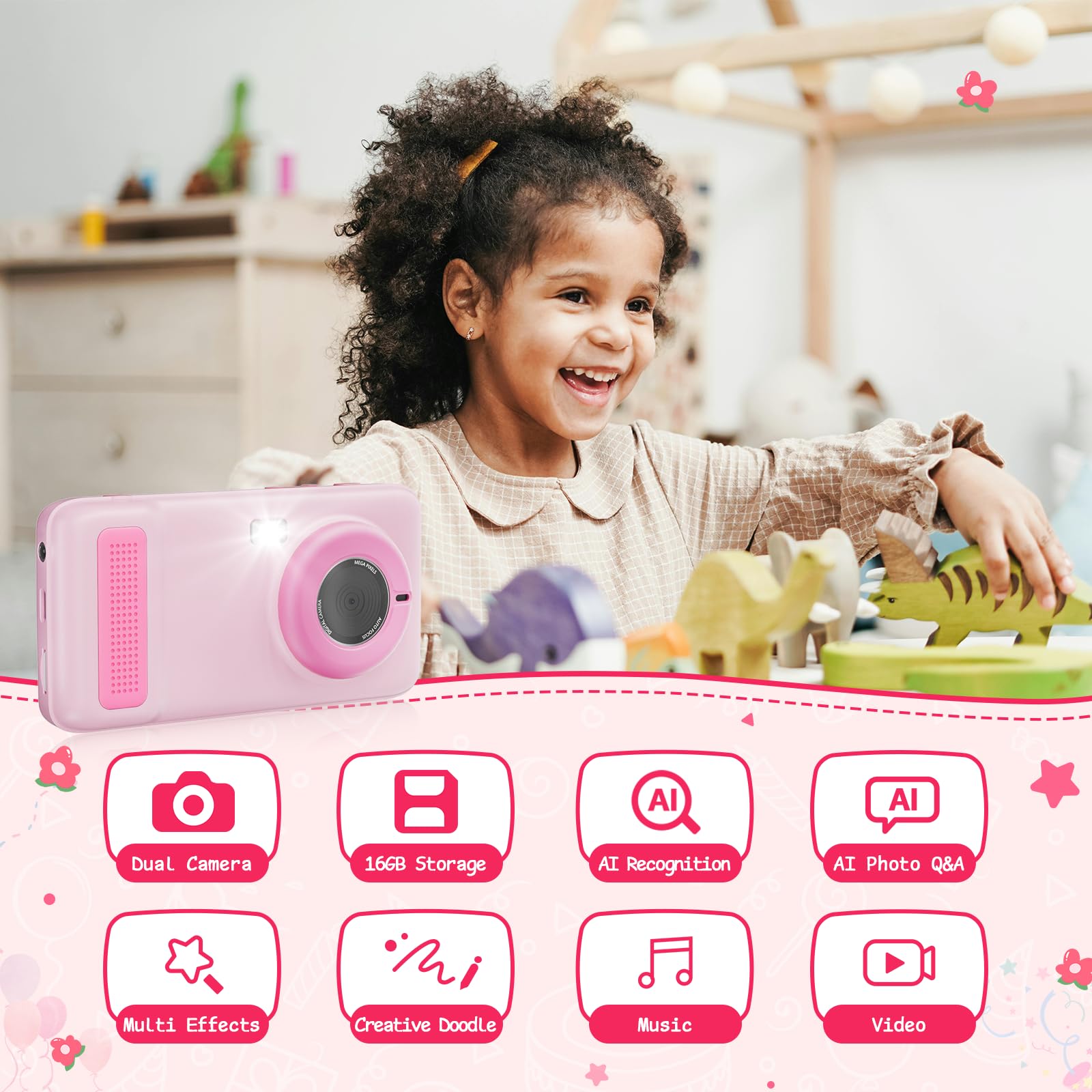 Gisotu AI Digital Camera 16GB memory and expandable storage