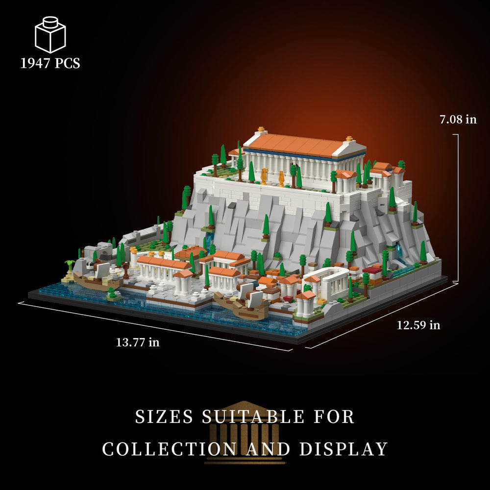 Givenni Acropolis display on shelf highlights authentic architectural detailing for collectors.