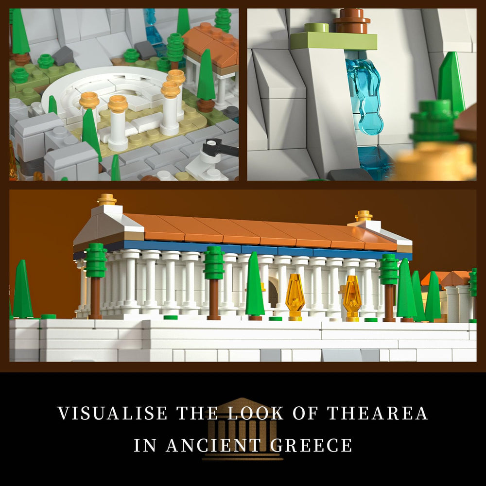 Givenni Acropolis minifigures and sea details enhance storytelling during display.