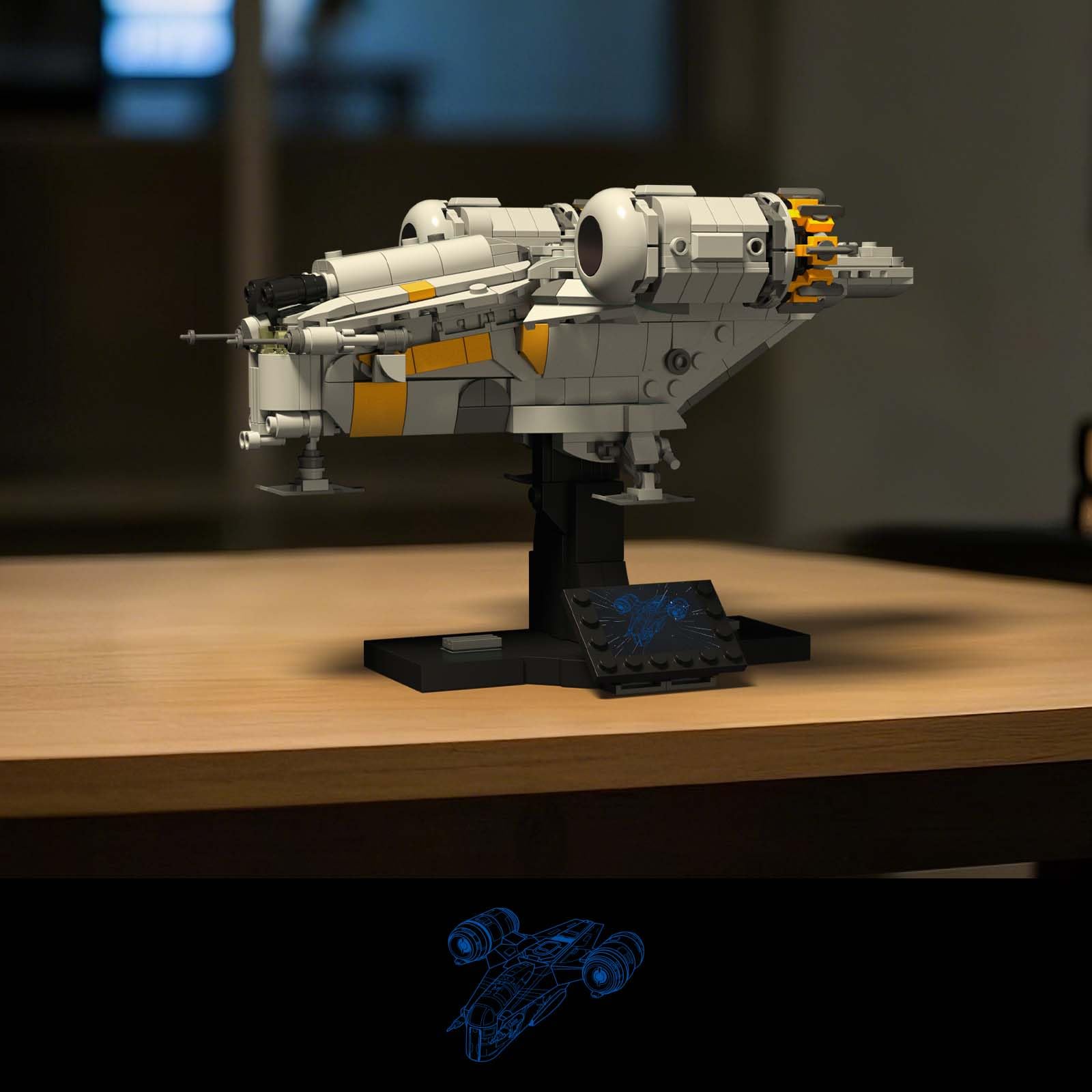 Givenni Star Ship dimensions on display emphasize its compact, desk-friendly size.