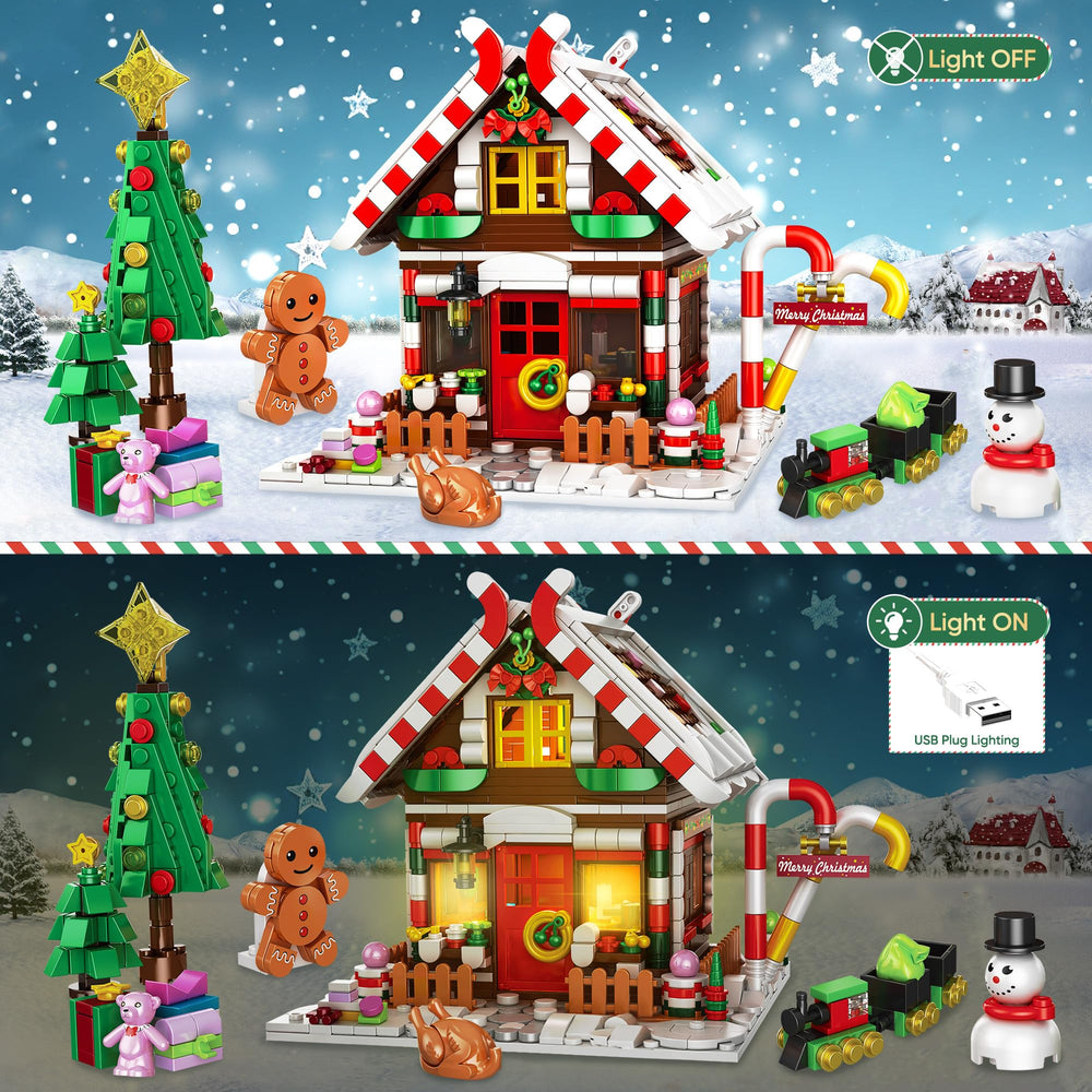 GIVFOZAY tree and gingerbread figures add cozy holiday charm.
