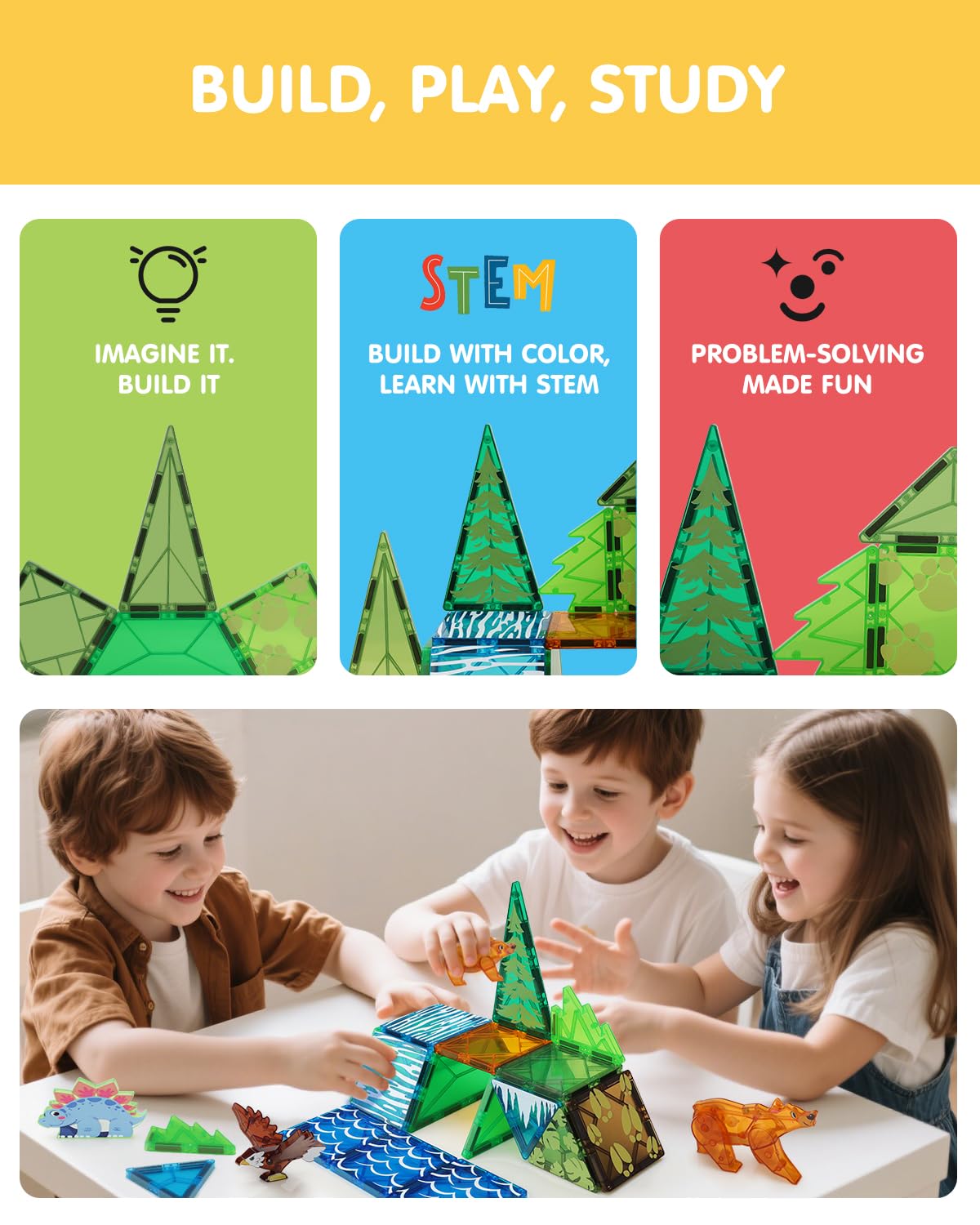 Givzan magnetic tiles zoo-scene visuals promote storytelling and creative world-building.