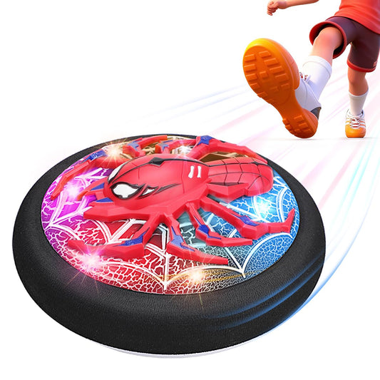 Givzan Spider Hero Hover Ball gliding smoothly on hardwood for indoor play.
