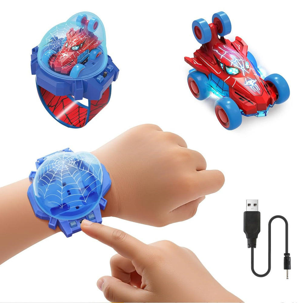 Givzan Spider Toy watch inside car enables fast, portable play.