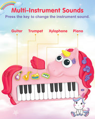 Givzan Unicorn Toddler Piano demo songs for guided listening fun