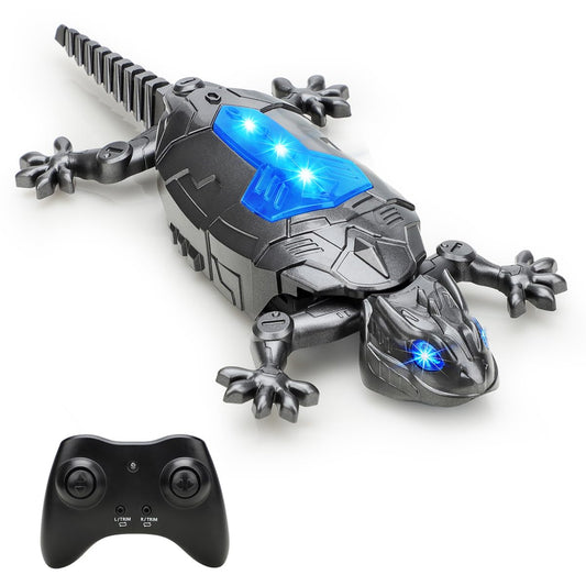 Givzan wall-climbing gecko toy on a wall showing gravity-defying action