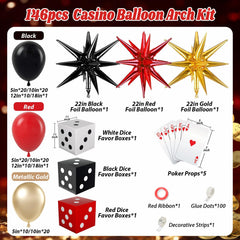 GIZIUXNE red-black-gold balloons create bold color-theme accents for events