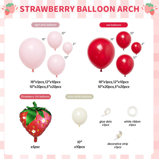 GIZIUXNE strawberry foil 27-inch balloons add striking focal points