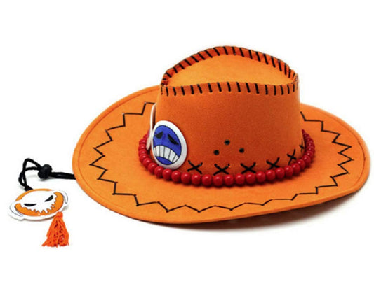 GK-O D Ace Cowboy Hat red beaded brim detail for anime outfits.