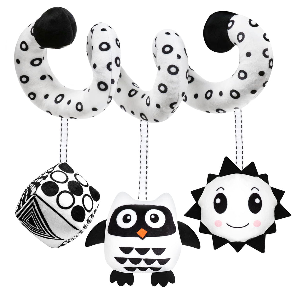 GKDOMS owl rattle cube plush for newborns encourages grasping with safe textures