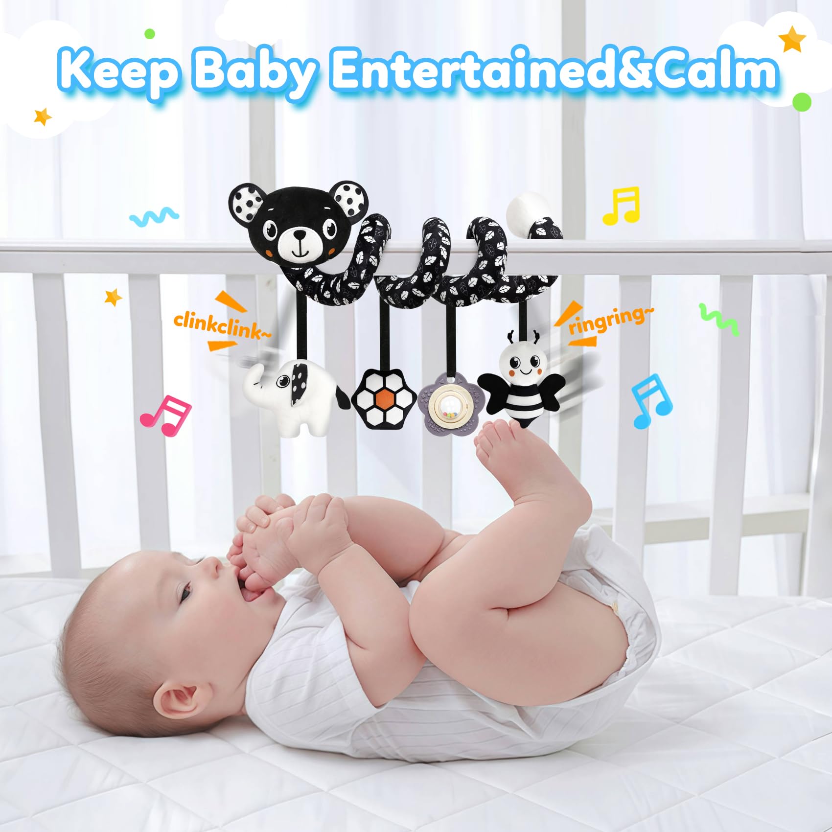 GKDOMS elephant soft plush rattle supports hand-eye coordination