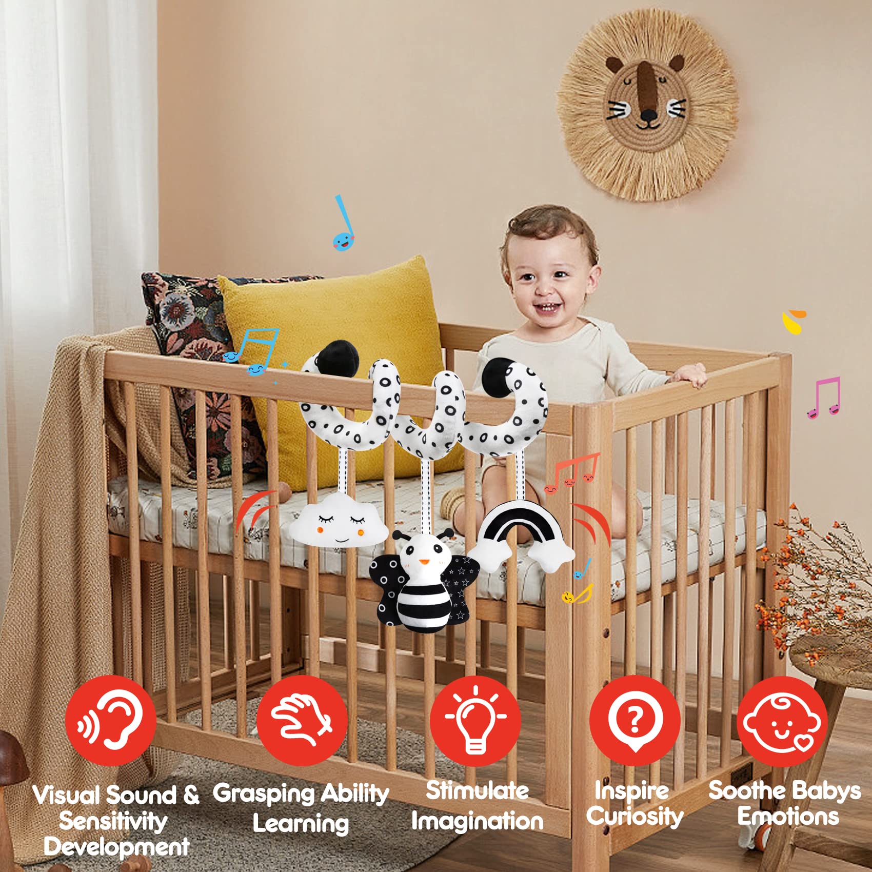 GKDOMS high-contrast design supports early visual tracking.