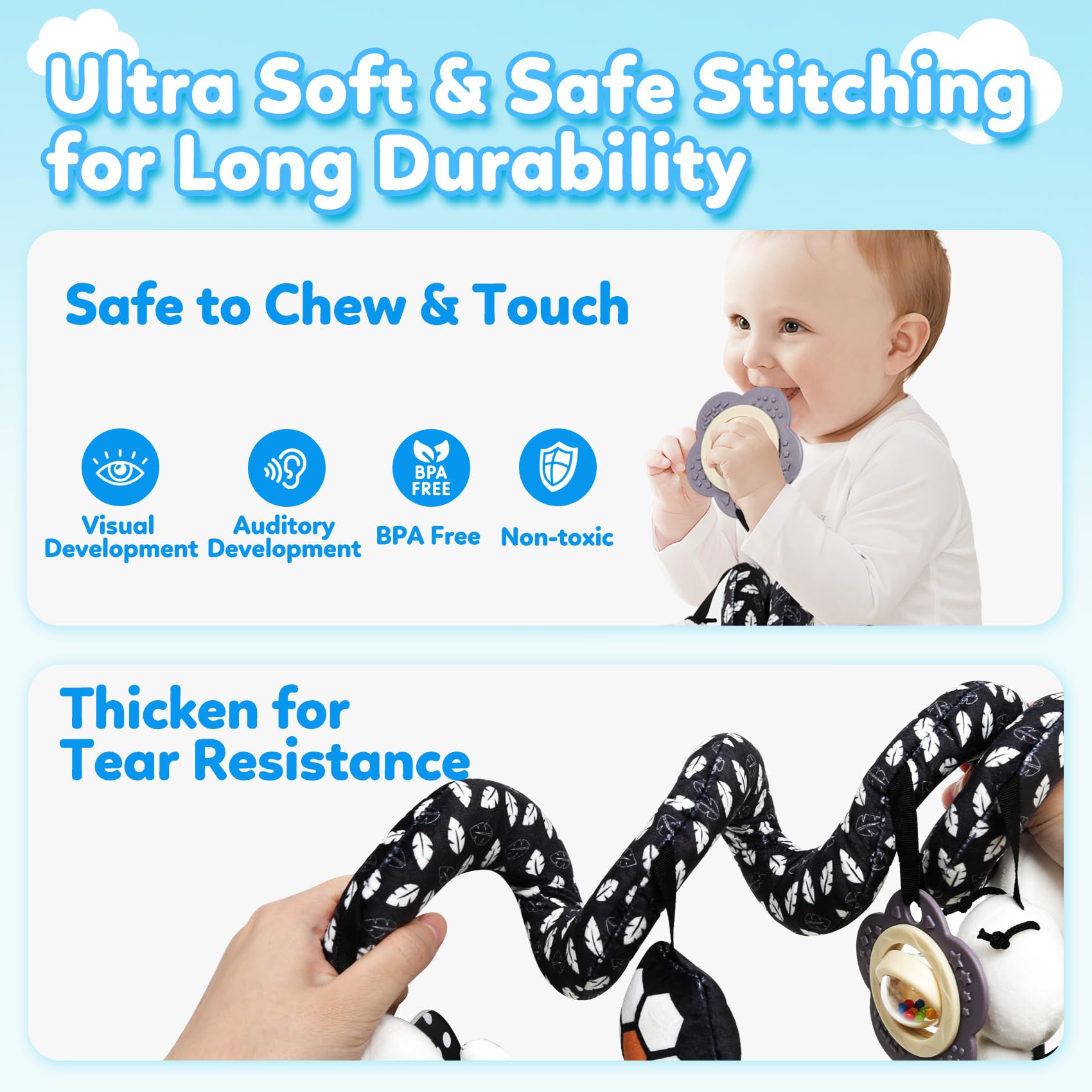 GKDOMS portable stroller toy secures easily for travel