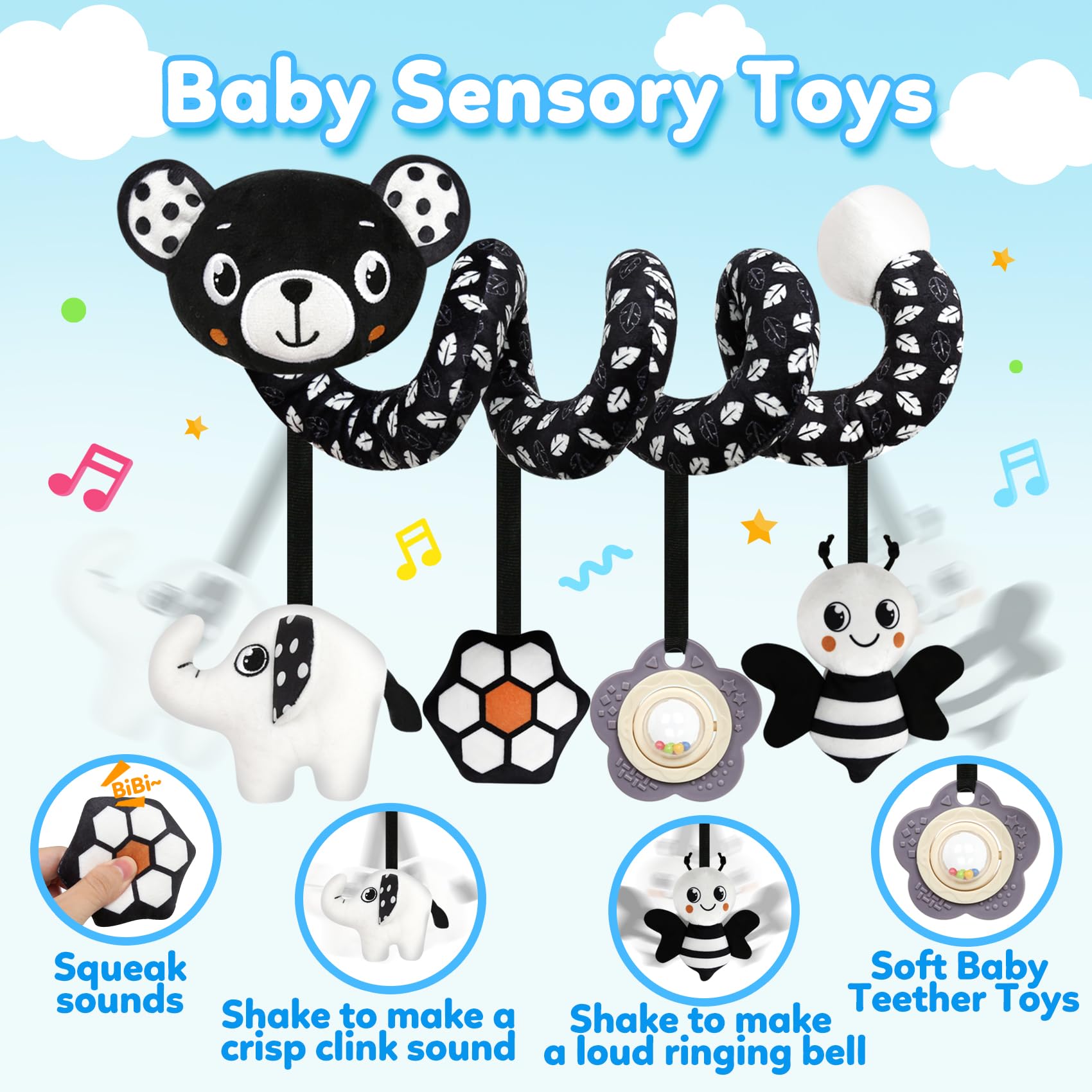 GKDOMS spiral hanging toy ideal for on-the-go infant stimulation
