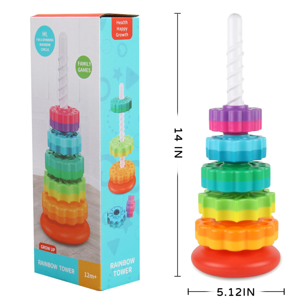 GKKBSJ Rainbow Tower safe ABS plastic with smooth edges for gentle play.