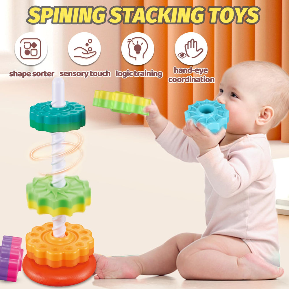 GKKBSJ Rainbow Tower turntable cascade illustrates cause-and-effect during stacking.