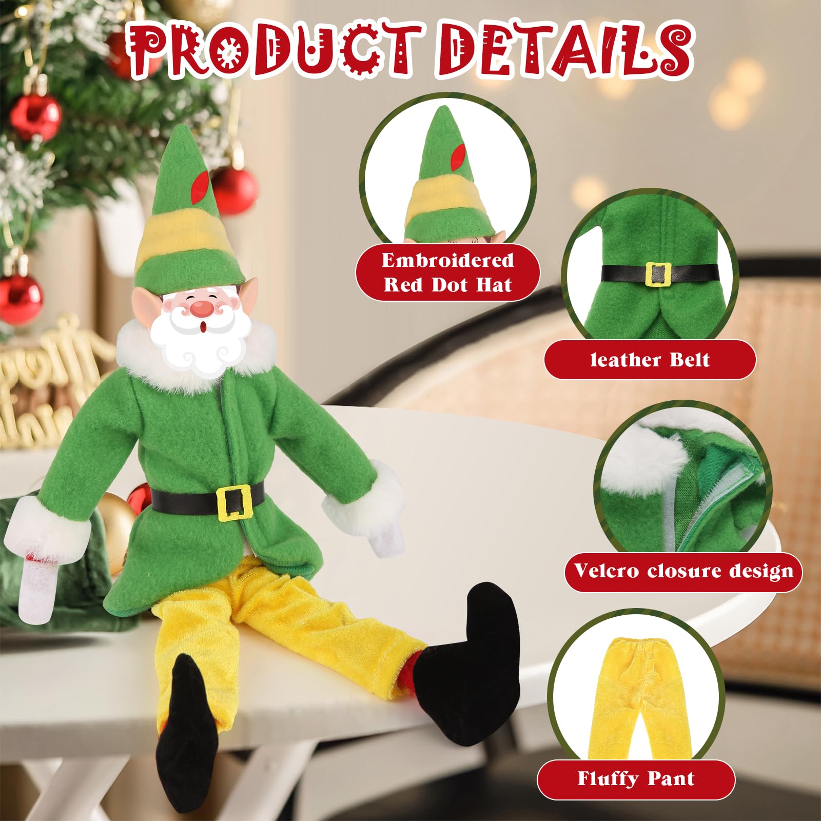 GKLTVB elf robe for 10-13 inch dolls ideal for holiday play