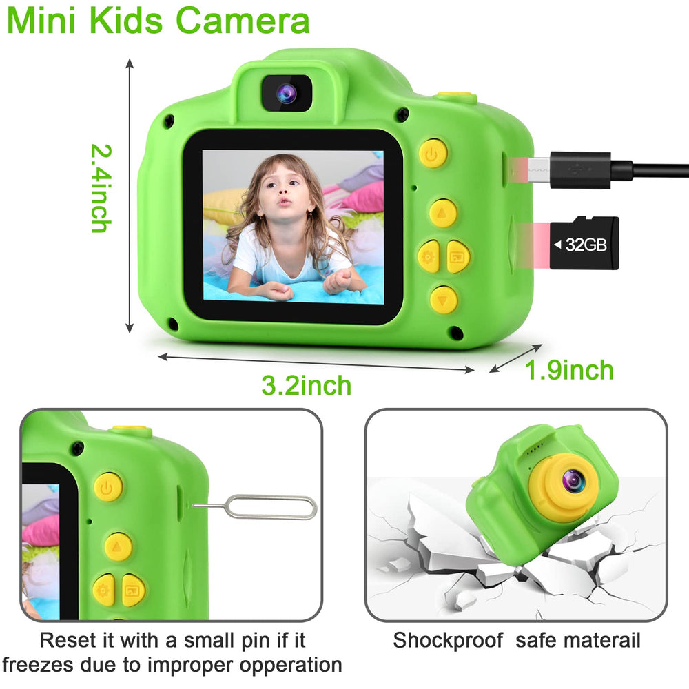 GKTZ includes 32GB micro SD card for storing kid-made photos.