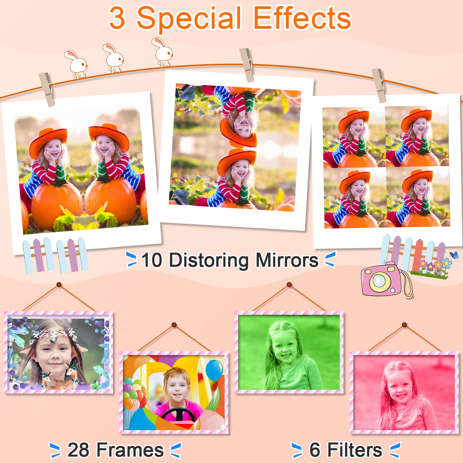 GKTZ Kids Camera with 32GB SD Card demonstrates ample storage for photos.