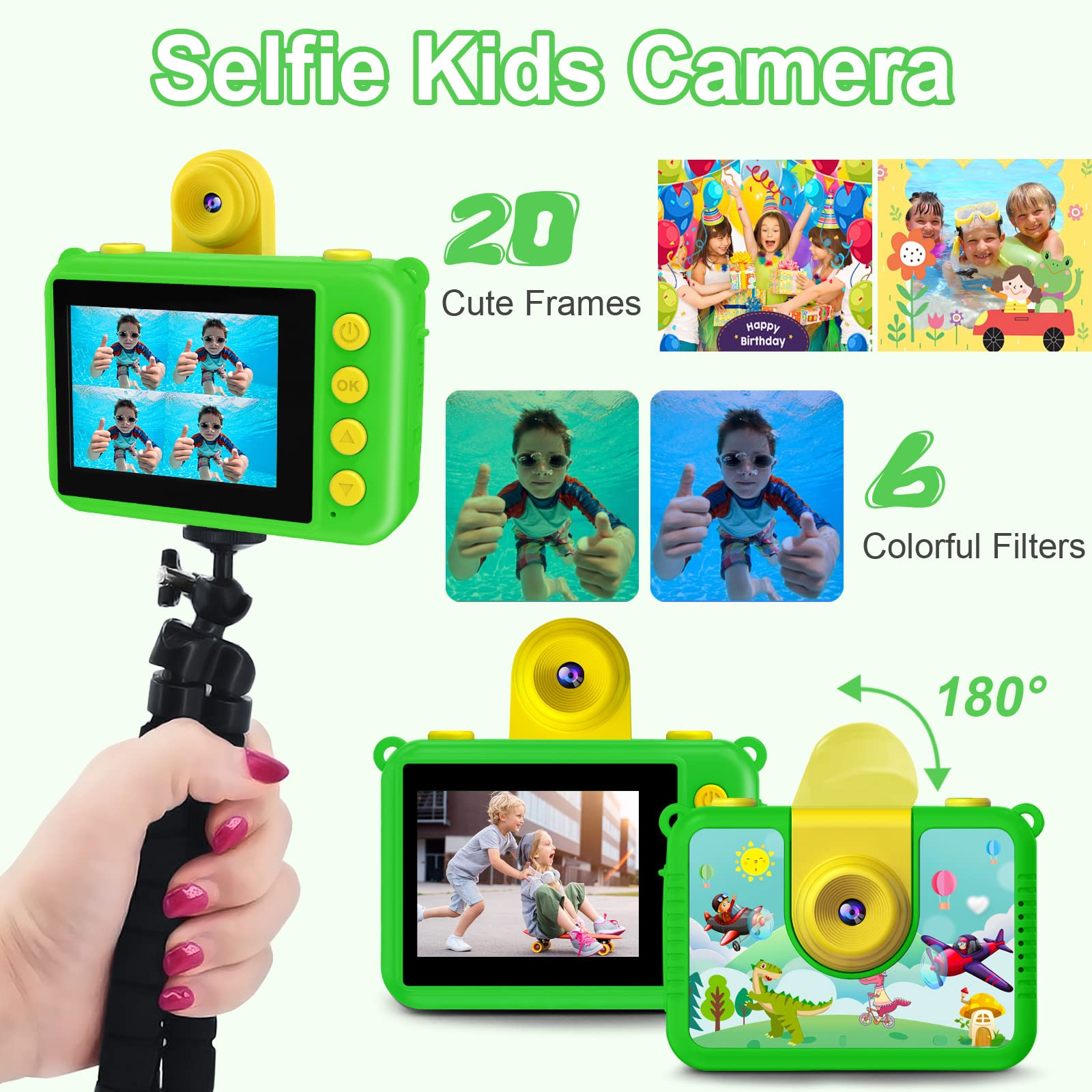 GKTZ Kids Camera worn on a bike for on-the-go recording.