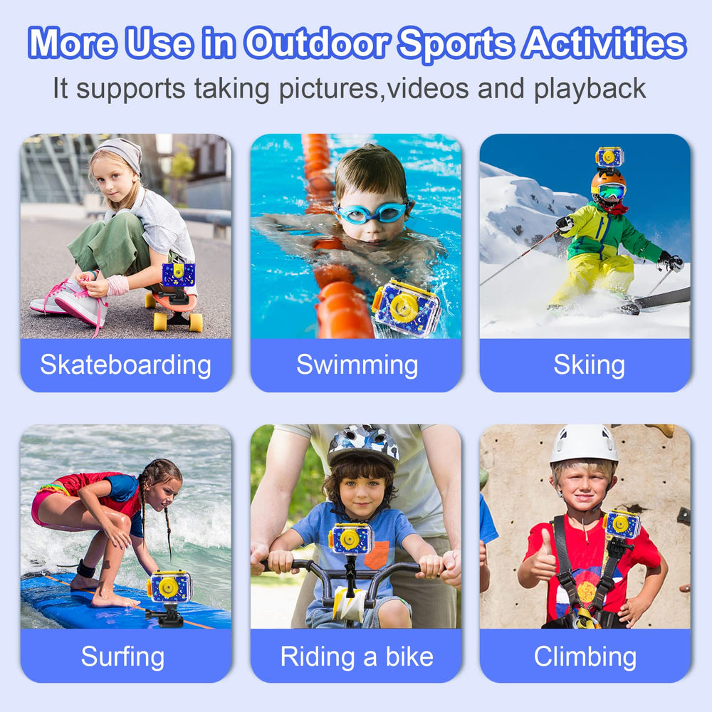 GKTZ Kids Camera compatible with GoPro kits for flexible mounting