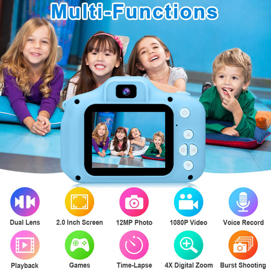 GKTZ Kids Camera side view highlighting portable design for travel
