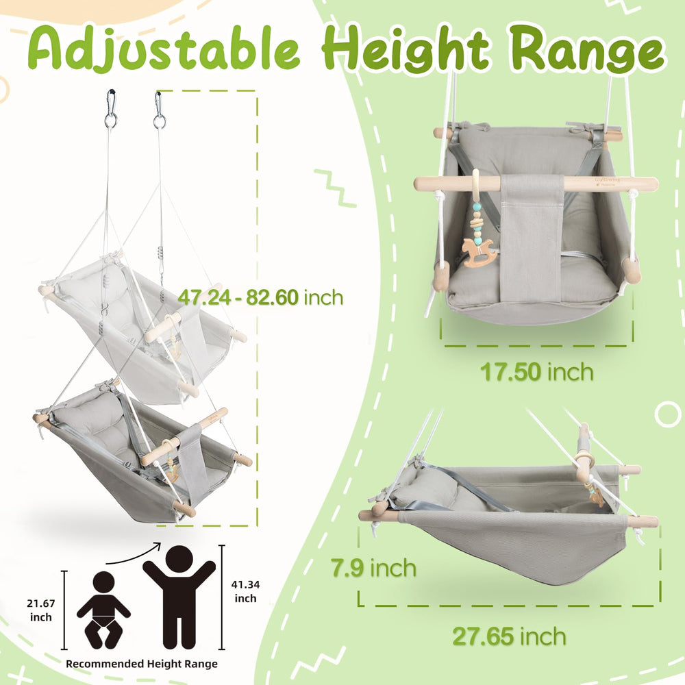 Gladswing three-mode switch for baby to toddler transitions.