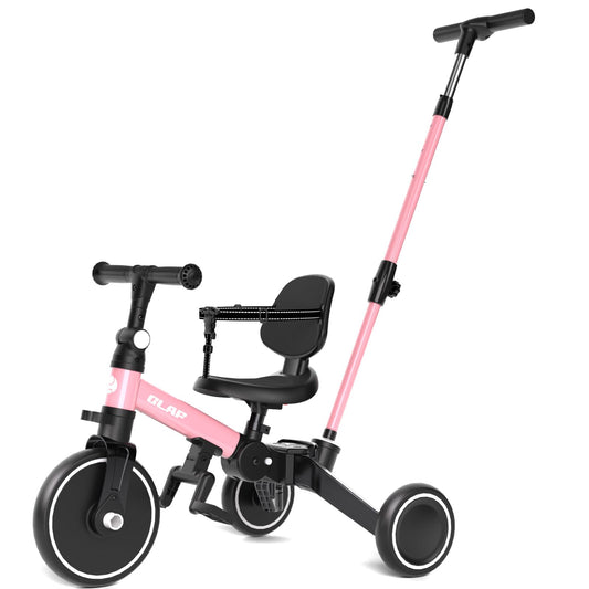 Glaf Tricycle push handle 135-degree rotation for guided rides.