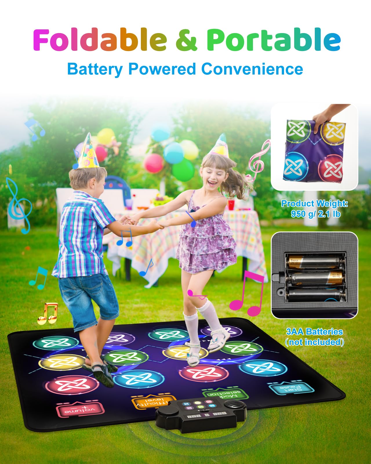 Gleamkid Dance Mat adjustable volume for comfortable listening