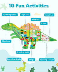 Gleamkid Dinosaur Busy Board folded compact design ideal for travel and car trips.