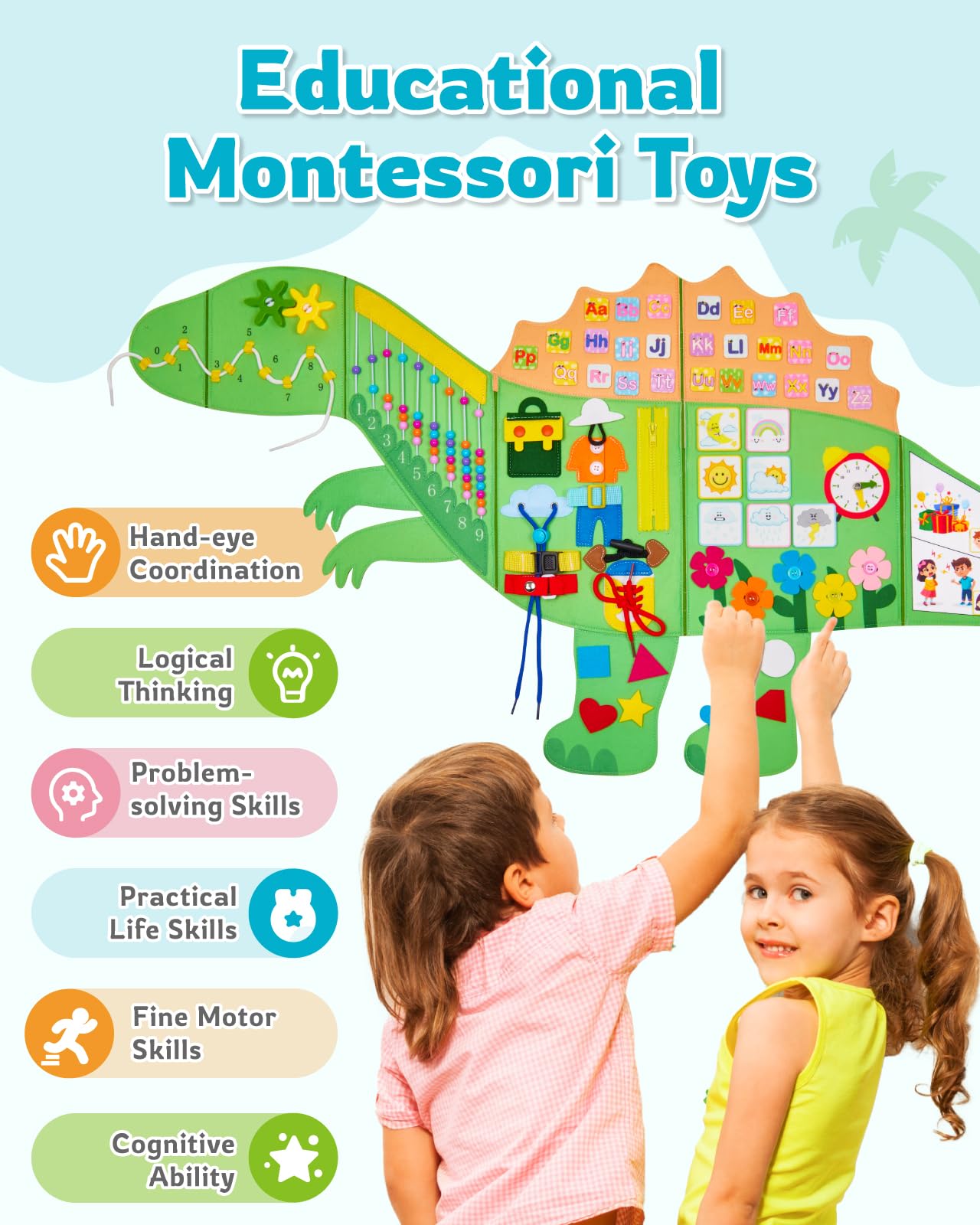 Gleamkid Busy Board theme panel showcases 10 educational themes for exploration.