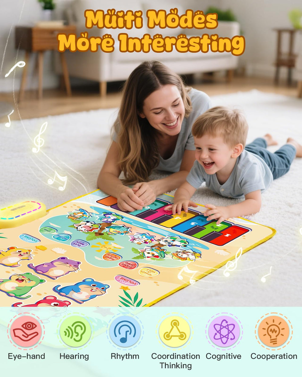 Gleamkid large play area at 90 by 70 cm supports active movement.