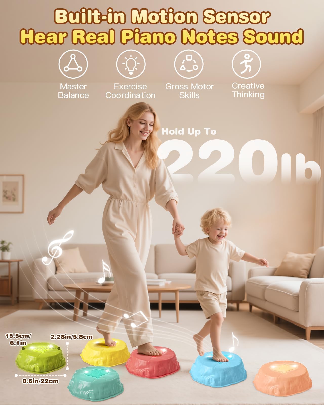 Gleamkid leaf-texture top enhances grip on floors, carpets, and outdoors