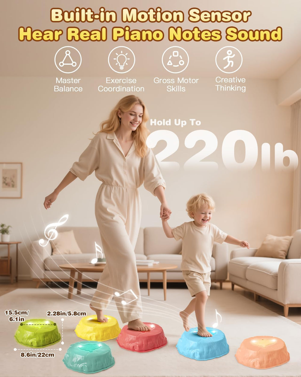 Gleamkid leaf-texture top enhances grip on floors, carpets, and outdoors