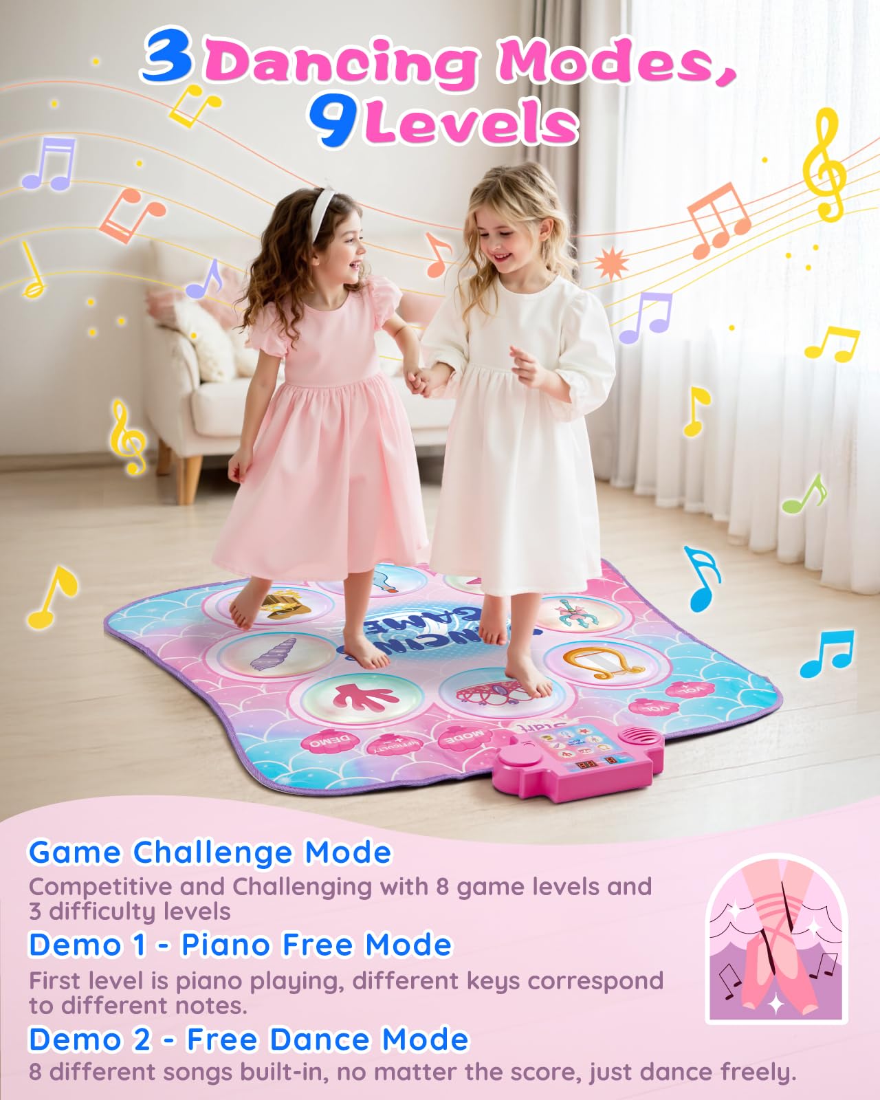 Gleamkid Mermaid Dance Mat packaging for a ready birthday surprise