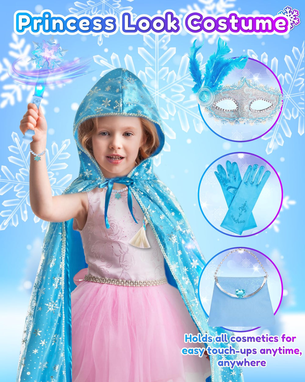 Gleamkid princess gloves for authentic pretend play touches