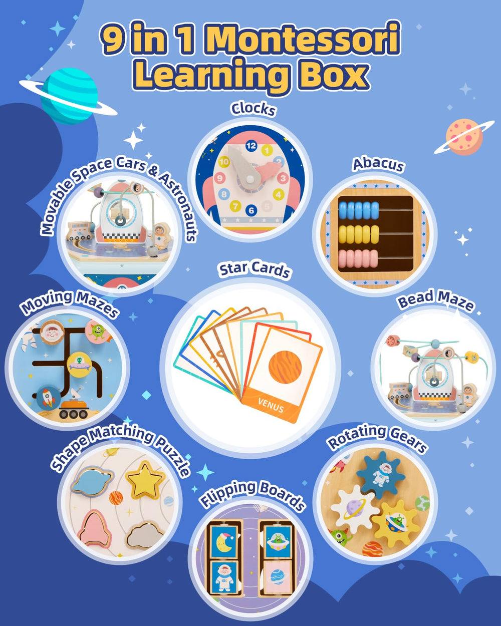 Gleamkid Space Cube stars sparkle for visual tracking and calm focus