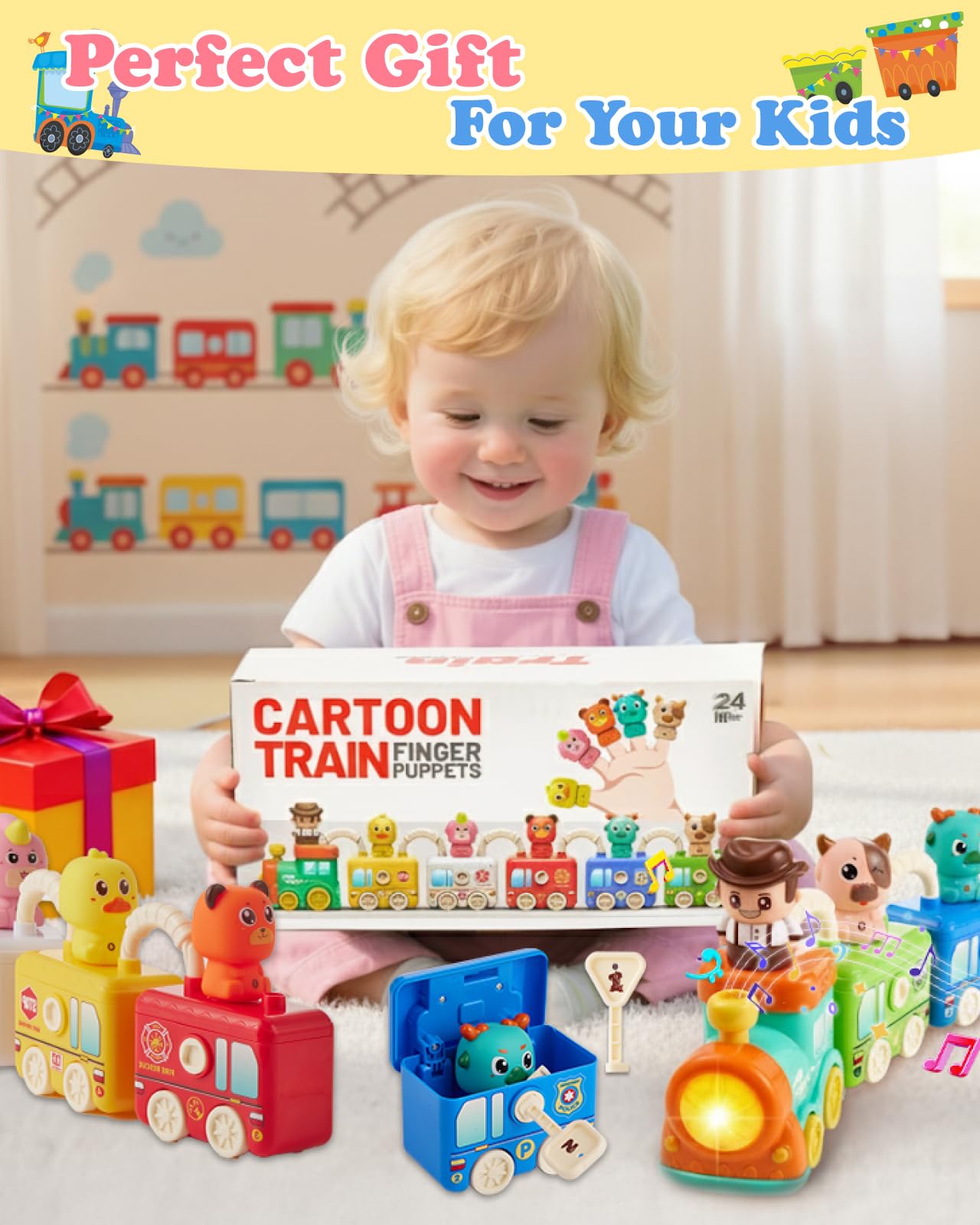 Gleamkid train set-packaging-gift-ready ideal for birthdays and holidays.
