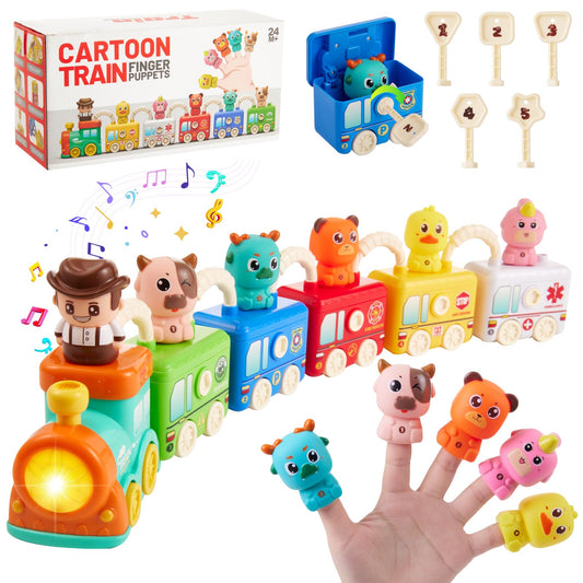 Gleamkid train set train-front-view shows colorful cars and inviting lights for playtime.