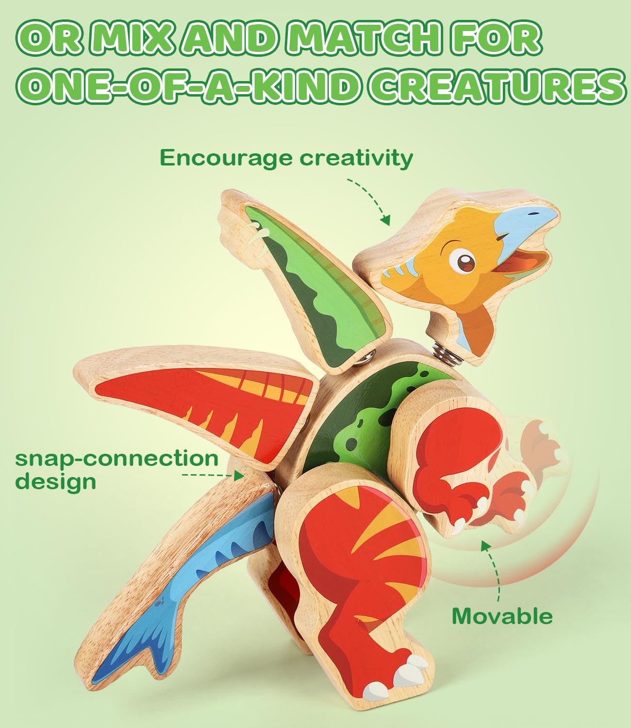 GLEEHAPY four-dinosaurs-assembled highlights complete dinos for storytelling and shared play